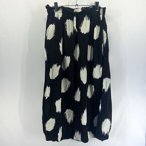 Ba&sh Michelle Black Printed Midi Skirt Size 40 Large